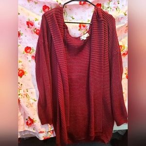 COPY - Pink Rose Plus Size 3X Knit Cardigan Hoodie